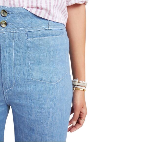 NWT Anthropologie PILCRO High Rise Wide Leg Trouser Jeans 32 - Picture 4 of 11